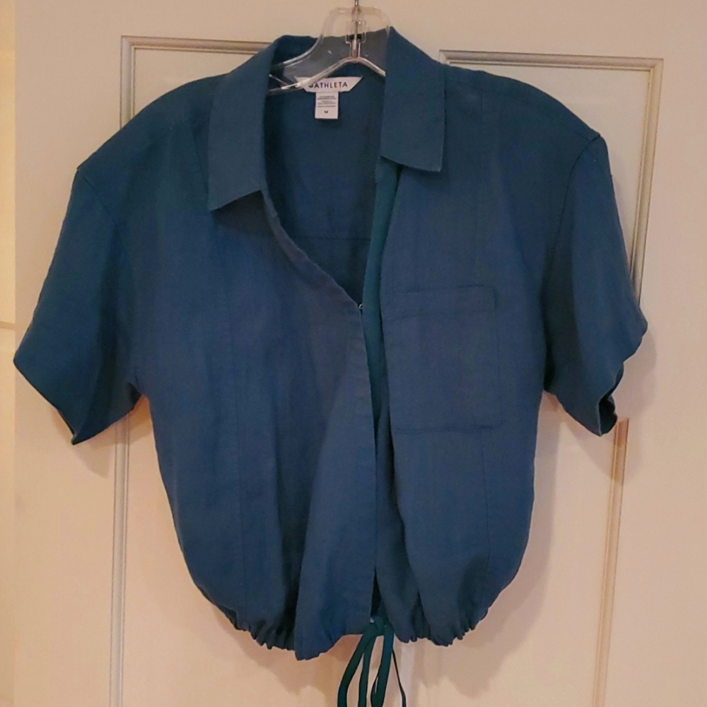 Athleta linen wrap shirt NWOT